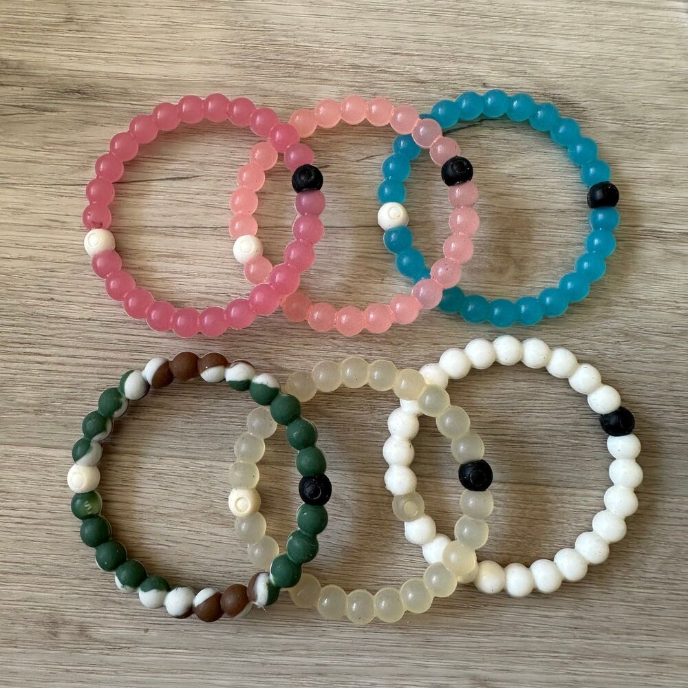 Lokai Branded Balance Bracelets - Set of 6 - Silicone Beaded